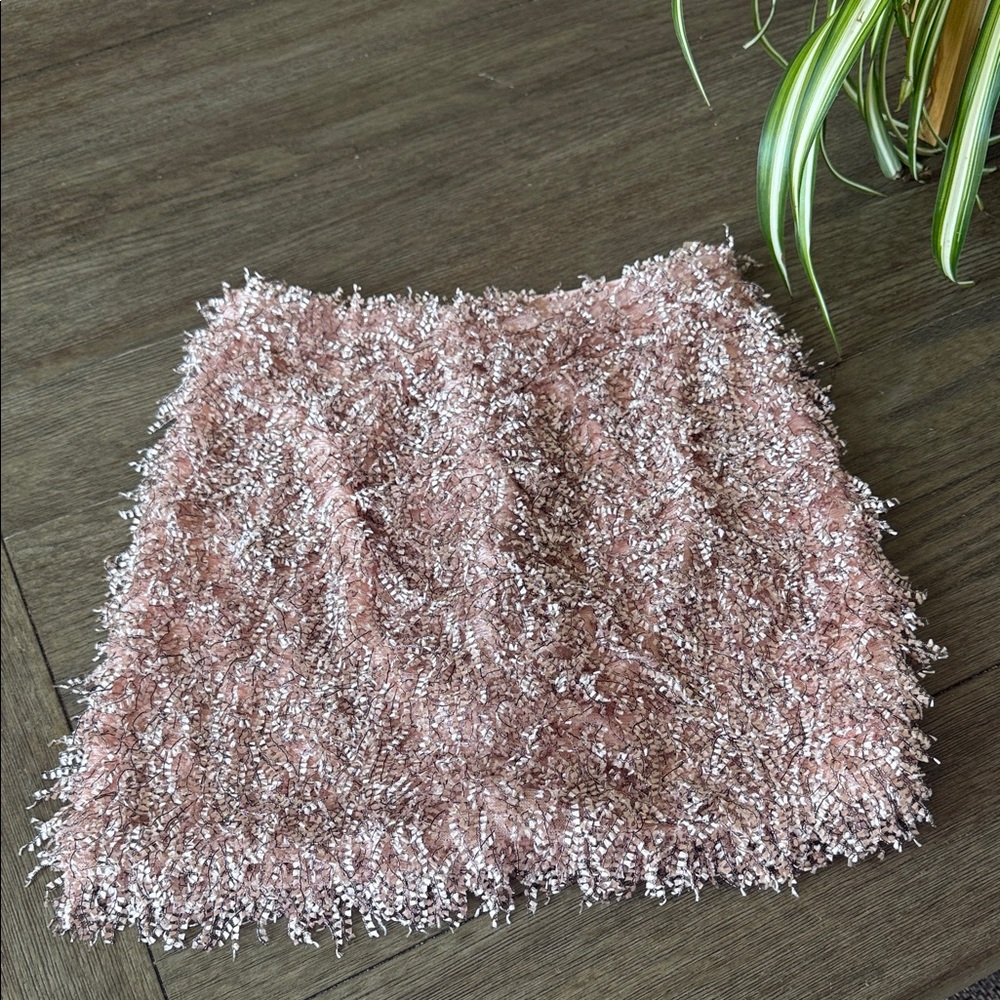Endless Rose Shaggy Pink Mini Skirt